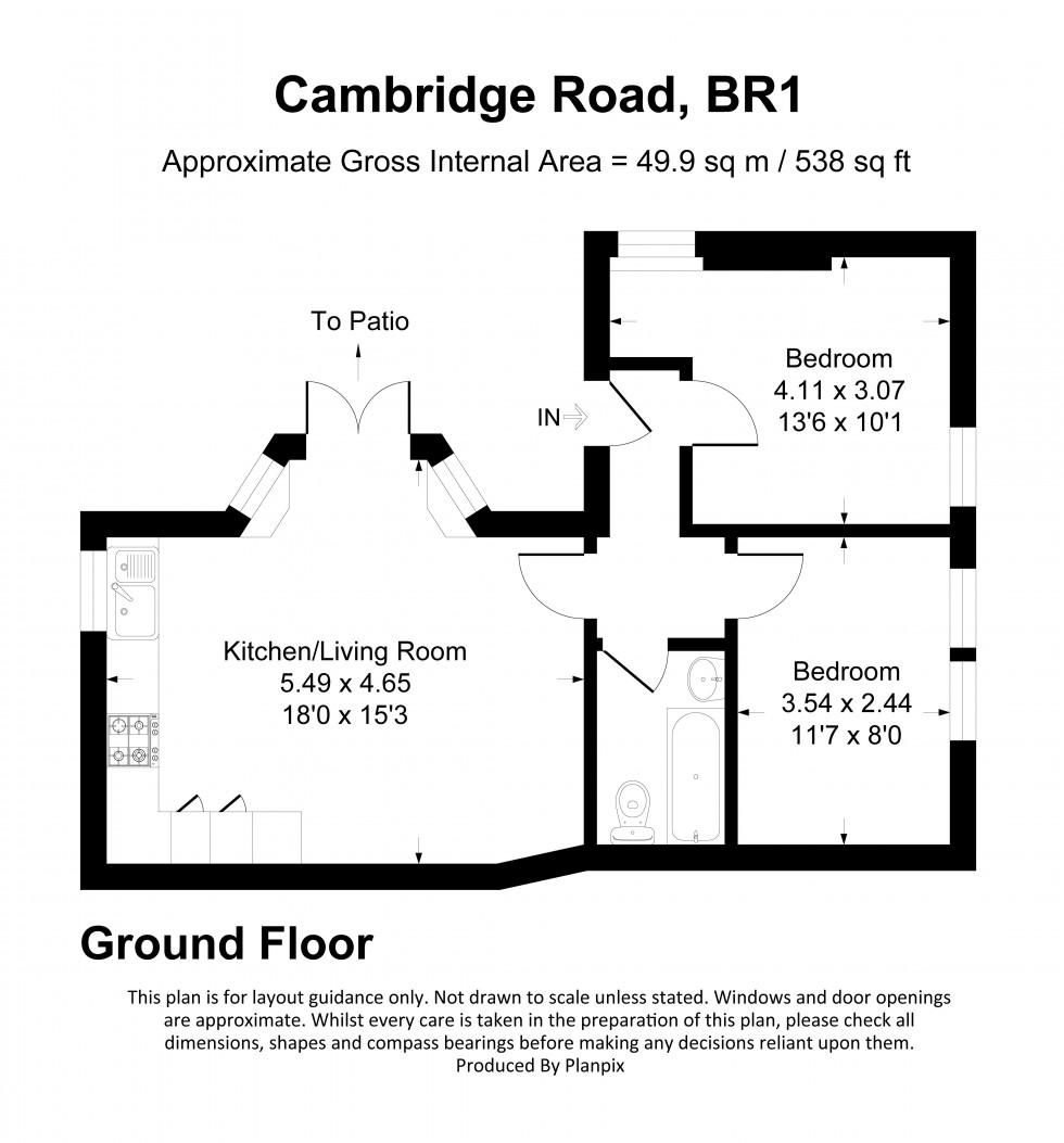 Floorplan for Cambridge Road, Bromley