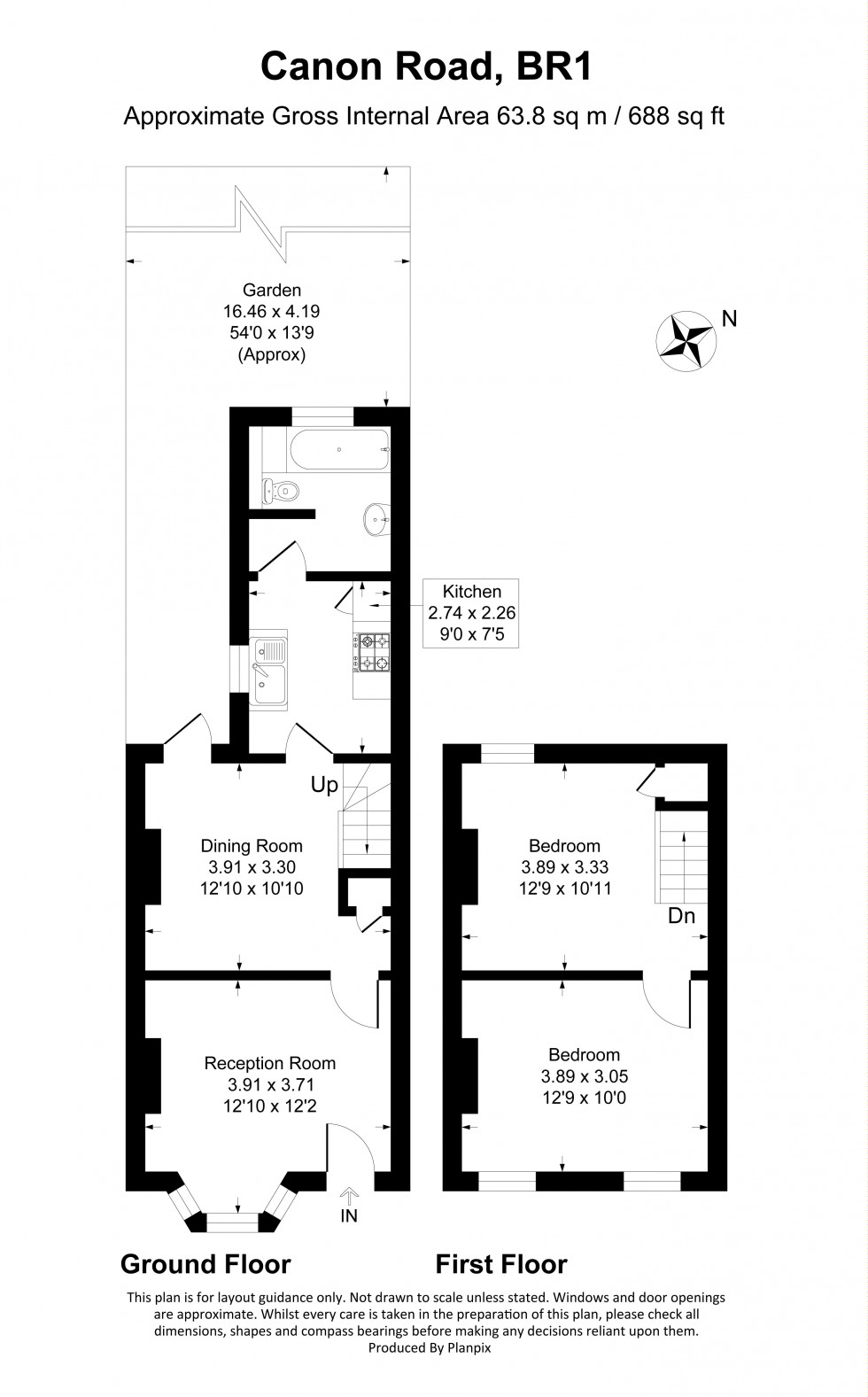 Floorplan for Canon Road, Bromley