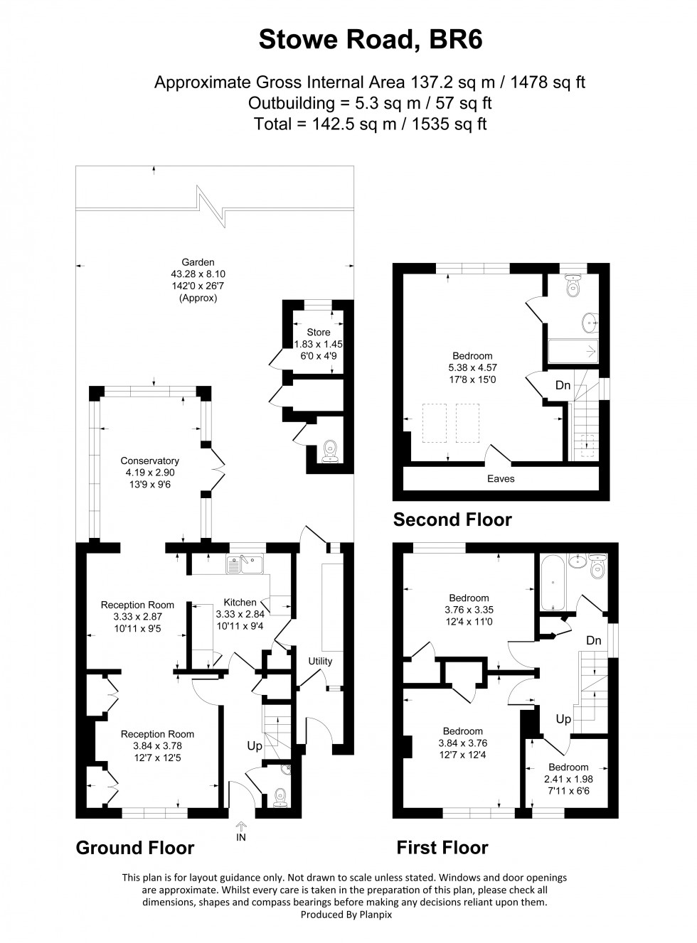 Floorplan for Stowe Road, Orpington