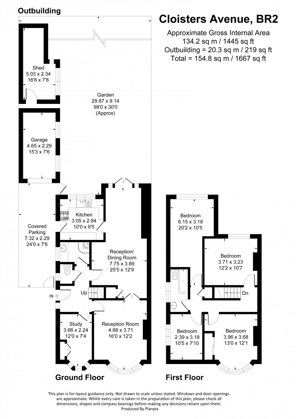 Floorplan for Cloisters Avenue, Bromley