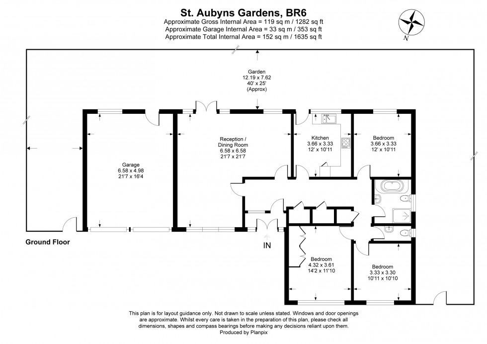 Floorplan for St. Aubyns Gardens, Orpington