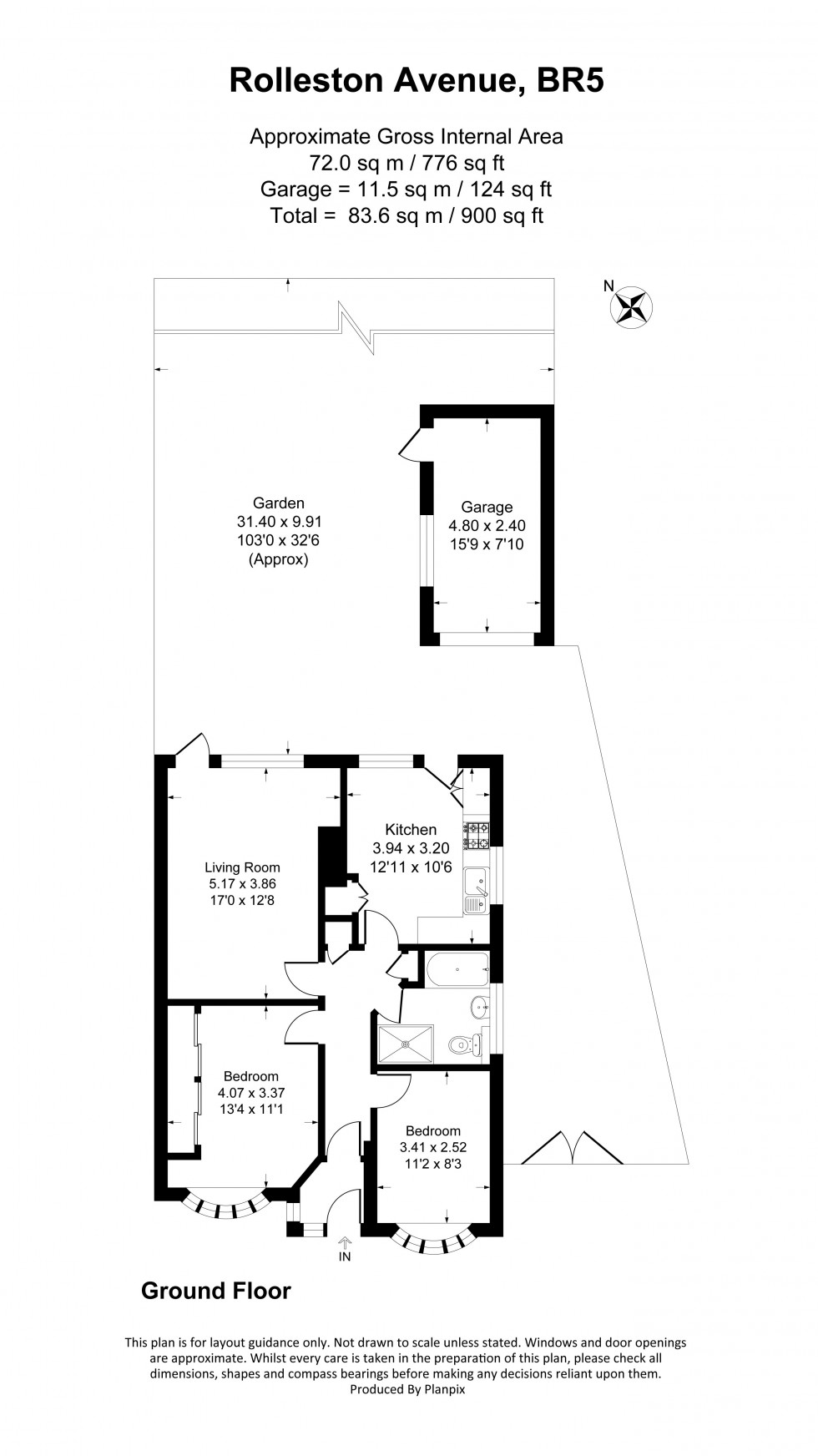 Floorplan for Rolleston Avenue, Petts Wood, Bromley
