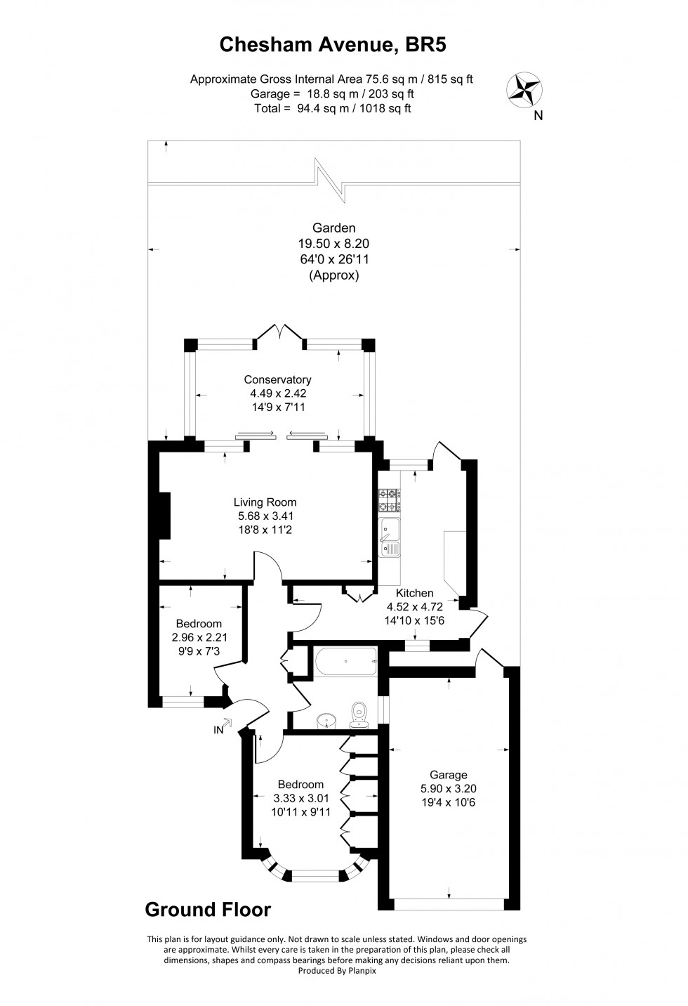 Floorplan for Chesham Avenue, Petts Wood