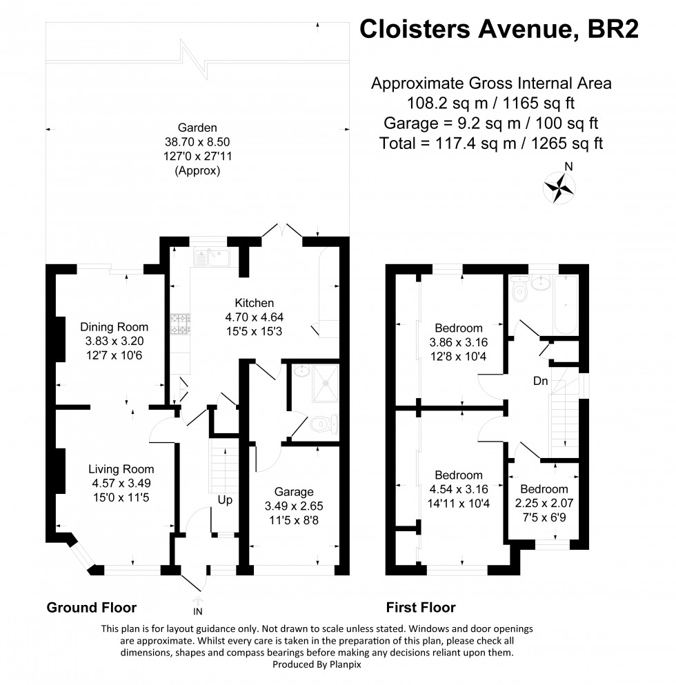 Floorplan for Cloisters Avenue, Bromley