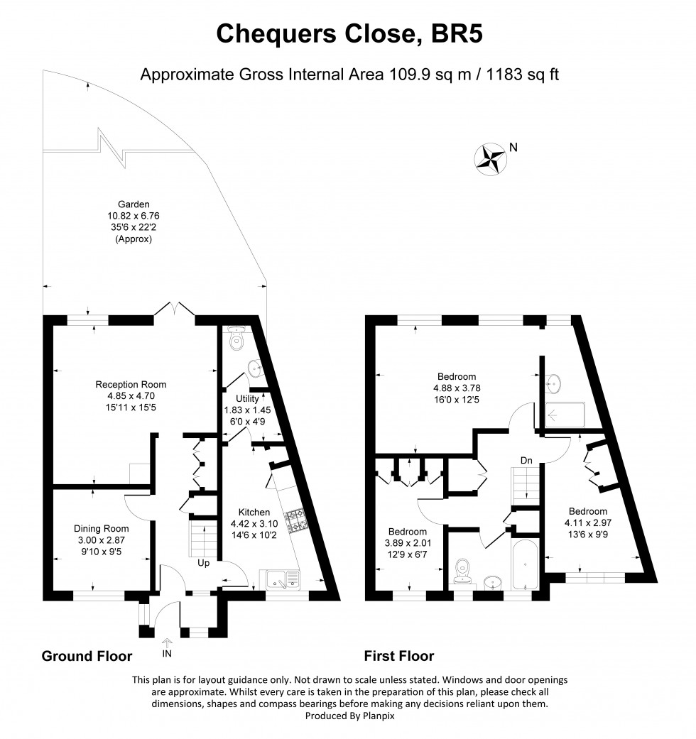 Floorplan for Chequers Close, Orpington