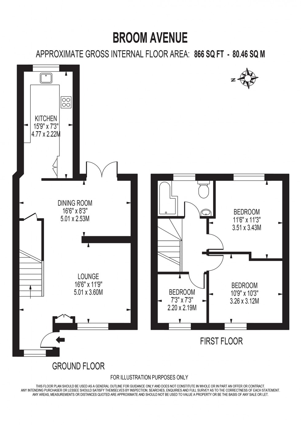 Floorplan for Broom Avenue, Orpington