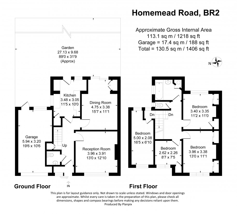 Floorplan for Homemead Road, Bromley