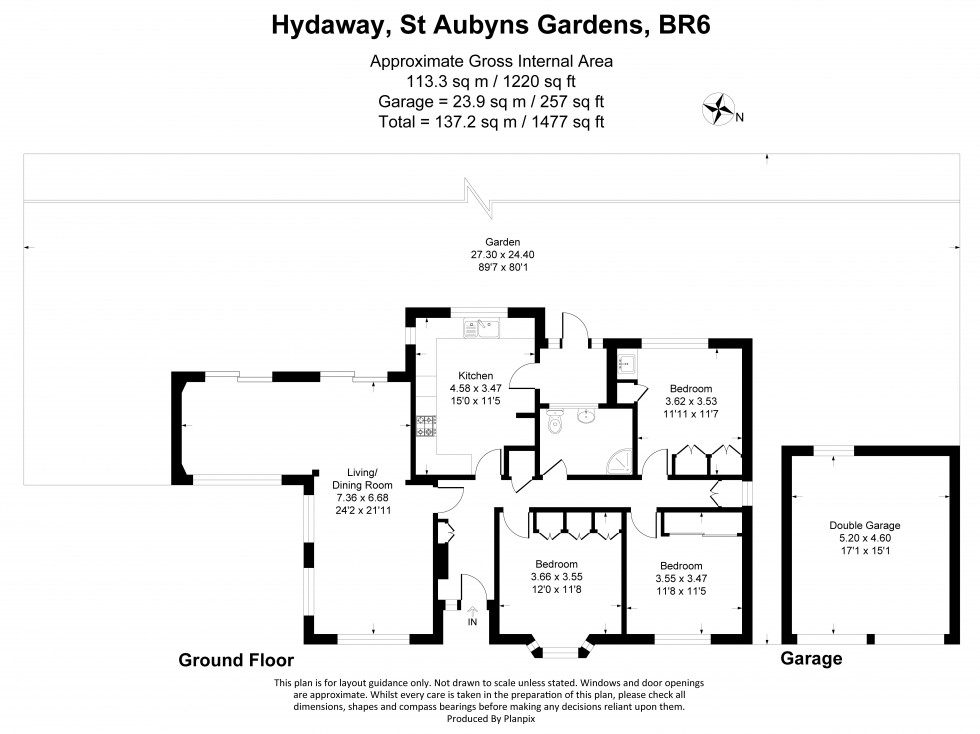 Floorplan for St. Aubyns Gardens, Orpington