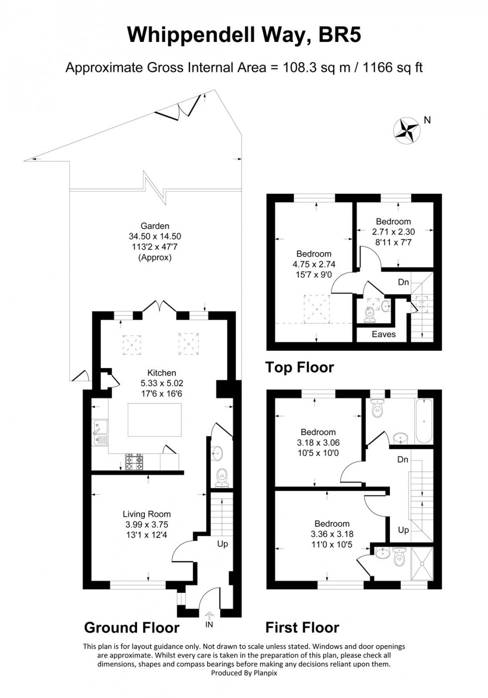 Floorplan for Whippendell Way, Orpington